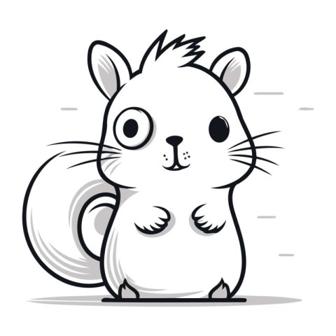 Cute cartoon squirrel. Vector illustration isolated on a white b