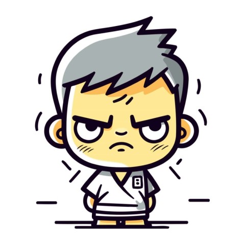 Angry Old Man Cartoon Mascot Character Vector Illustration.