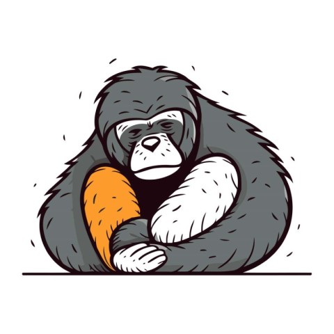 Gorilla vector illustration. Isolated on a white background.