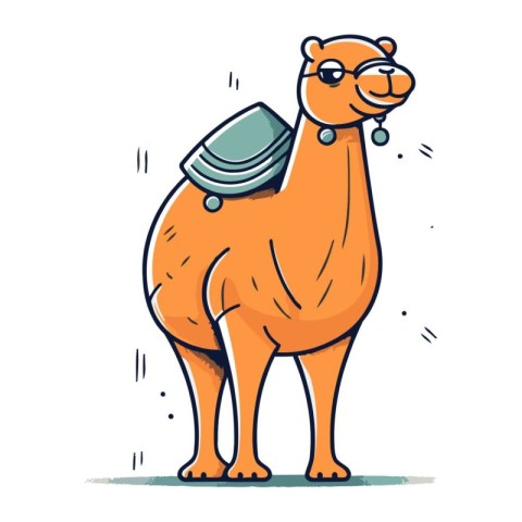 Cute camel. Vector illustration in cartoon style. Isolated on wh