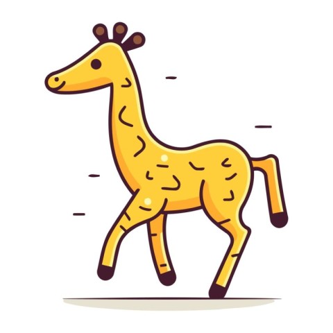 Cute cartoon giraffe. Vector illustration in a flat style.