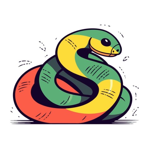 Snake icon. Vector illustration of a snake on a white background