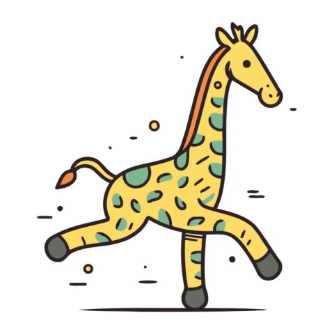 Cartoon giraffe. Vector illustration isolated on a white backgro