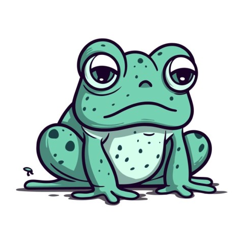 Cute cartoon frog. Vector illustration isolated on a white backg