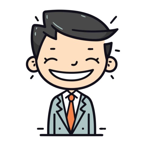 Businessman Smiling   Cartoon Vector Illustration