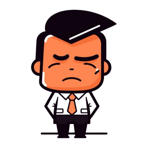 Sad Boss   Vector Cartoon Illustration