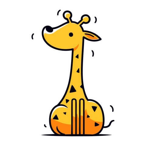 Cute cartoon giraffe. Vector illustration. Isolated on white bac