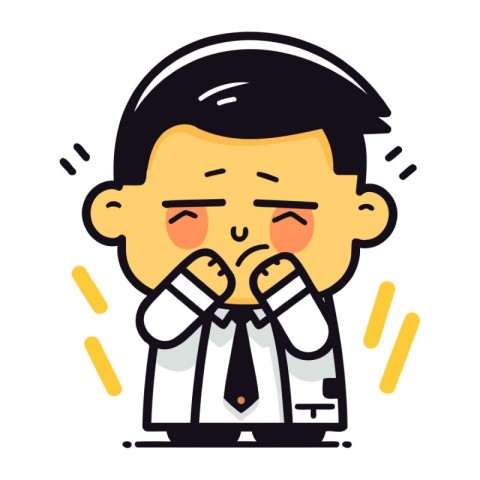 Businessman Crying Vector Illustration. Flat Cartoon Character D