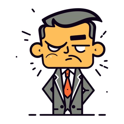 Angry boss. Vector illustration in flat style. Isolated on white