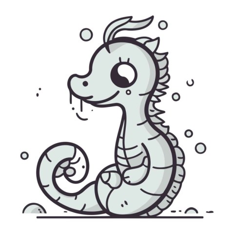 Seahorse in the sea. Vector illustration of a sea horse.