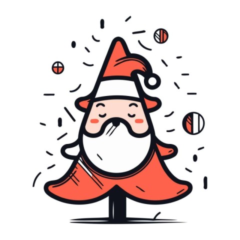 Cartoon funny santa claus vector illustration. Merry Christmas a