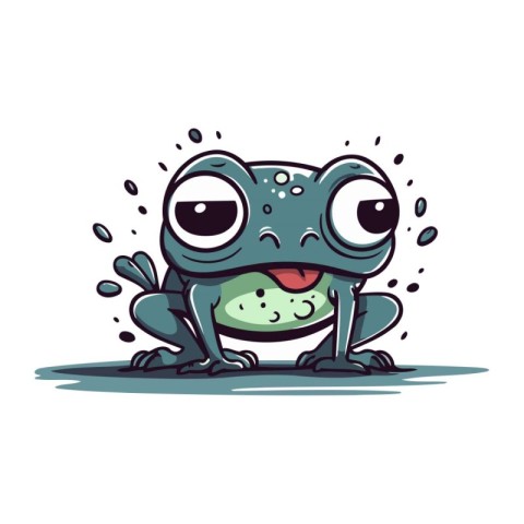 Frog cartoon character. Vector illustration isolated on a white