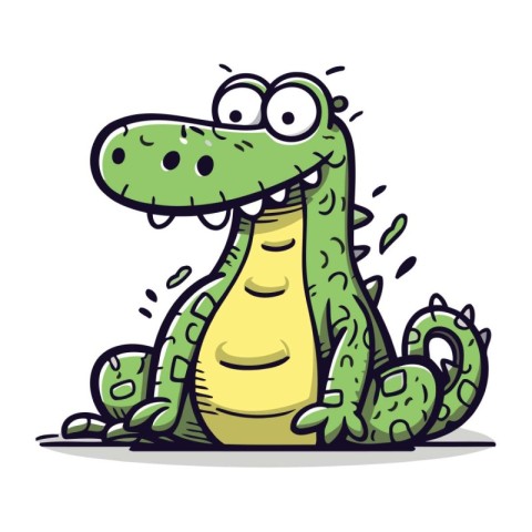 Crocodile vector illustration. Cute cartoon crocodile.