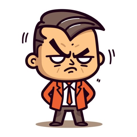 Angry Boss   Retro Cartoon Vector Illustration