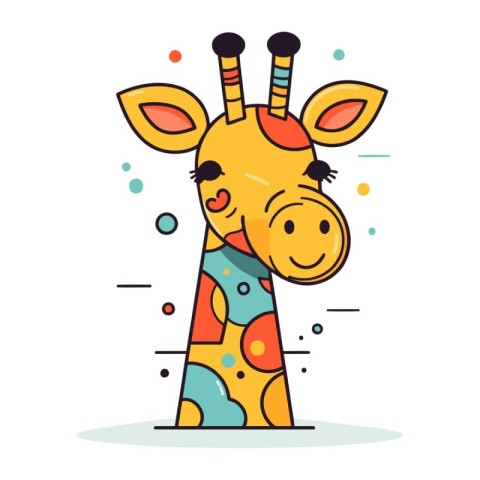 Giraffe. Cute cartoon animal. Flat vector illustration.