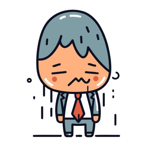 Character illustration design. Businessman sad cartoon.eps10.cle