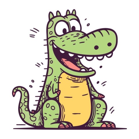 Cartoon crocodile. Vector illustration of a funny crocodile.