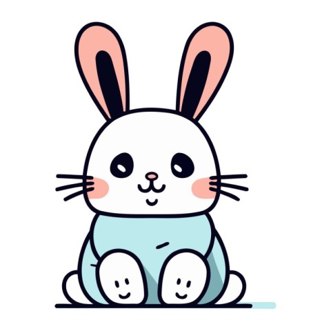 Cute bunny cartoon design. Animal zoo life nature character chil