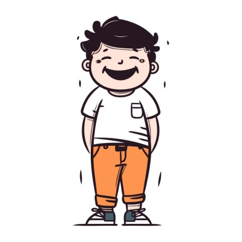 Smiling boy in casual clothes. Vector illustration in cartoon st