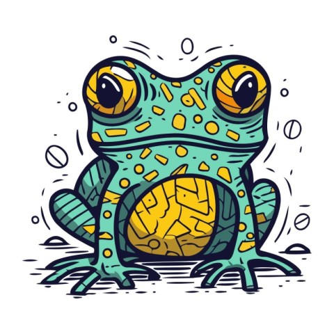 Frog. Colorful vector illustration. Isolated on white background