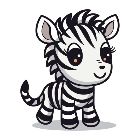 Cute Zebra Cartoon Mascot Character Vector Illustration.