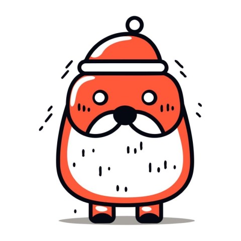 Cute Santa Claus cartoon character. Vector illustration in doodl