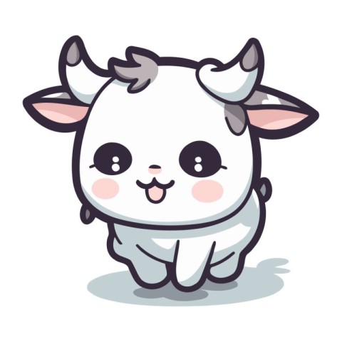 Cute cow cartoon character vector illustration. Cute cow mascot.