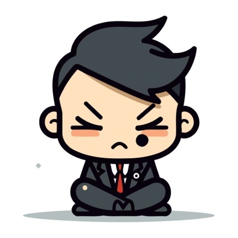 Sad Businessman   Cartoon Businessman Vector Illustration