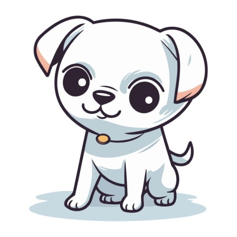 Cute dog cartoon vector illustration. Cute cartoon dog vector de