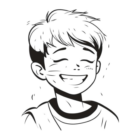 Vector illustration of a boy with a funny expression on his face