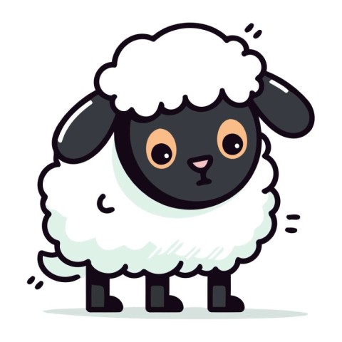 Cute sheep cartoon vector illustration. Cute little sheep charac