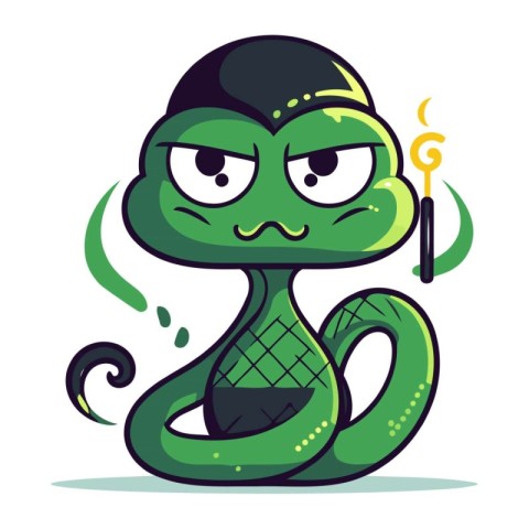 Cute cartoon snake. Vector illustration in a flat style. Isolate