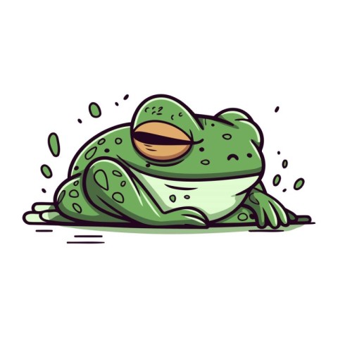 Frog. Vector illustration of a cartoon frog on a white backgroun