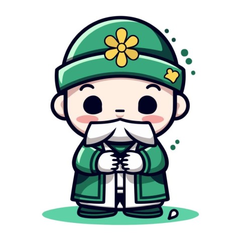 Kawaii Soldier Vector Illustration. Cute Cartoon Army Soldier Ch