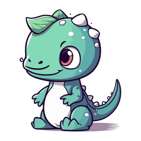 Cute cartoon crocodile. Vector illustration isolated on white ba