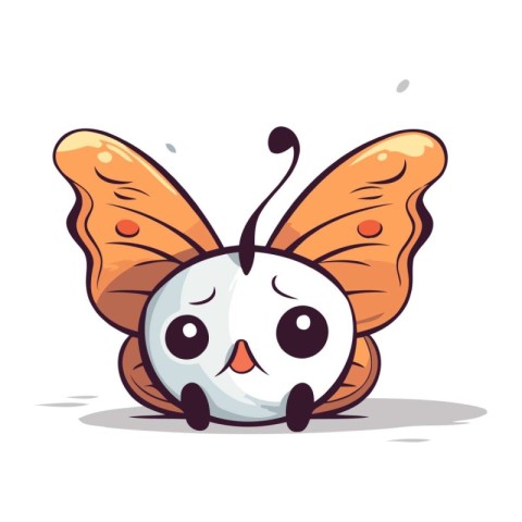 Butterfly character design. Cute cartoon style vector illustrati