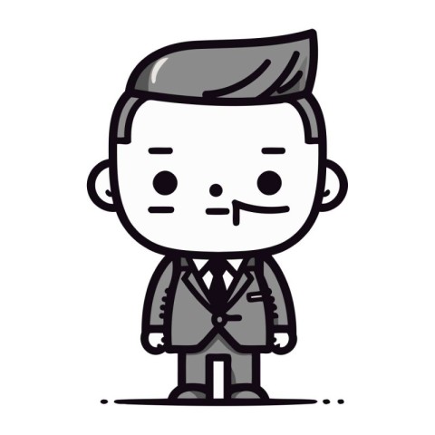 Character businessman in suit. Businessman male cartoon. flat de