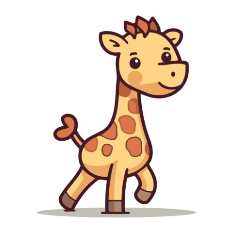 Cute cartoon giraffe. Vector illustration of a giraffe.