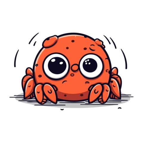 Cute cartoon crab. Vector illustration. Isolated on white backgr