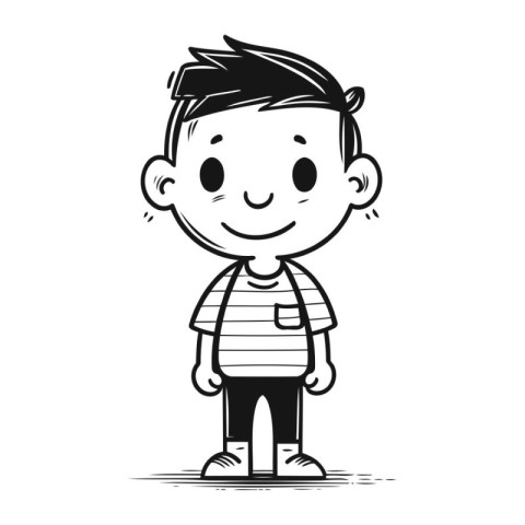 Cute cartoon boy. Hand drawn vector illustration for your design