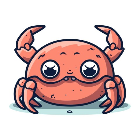 Cute cartoon crab. Vector illustration of a cute cartoon crab.