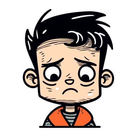 Boy with angry facial expression. vector illustration isolated o