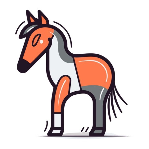 Horse doodle icon. vector illustration. Flat design style