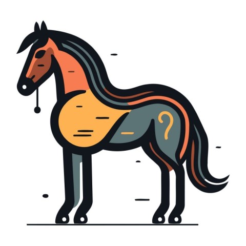 Horse icon. Vector illustration of a horse on a white background