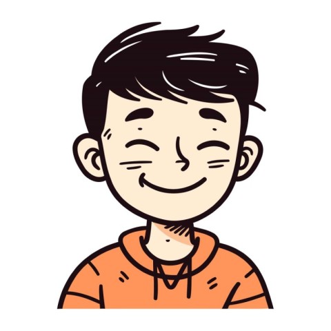 Vector illustration of a happy boy with a smile on his face.