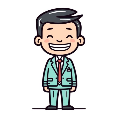 Businessman Smiling   Cartoon Vector Illustration