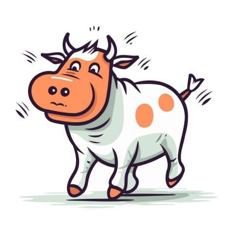 Cute cow. Vector illustration. Cartoon style. Farm animal.