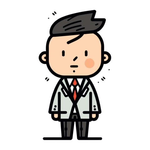 Cartoon illustration of a businessman wearing a suit. Vector ima