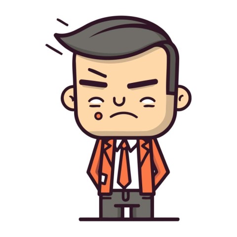 Sad businessman   Vector Cartoon Character Illustration. Simple