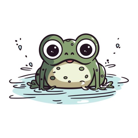 Cute frog. Vector illustration of a cartoon frog. Vector illustr